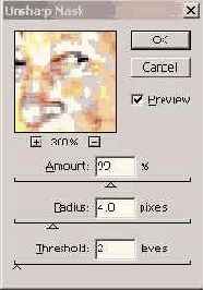 Результат воздействия фильтра Unsharp Mask